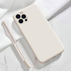 Apple iPhone 13 Pro用360度 フルカバー極薄ソフトケース シリコンケース 耐衝撃 全面保護 バンパー S09 アップル ホワイト