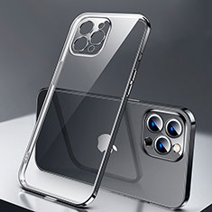Apple iPhone 13 Pro用極薄ソフトケース シリコンケース 耐衝撃 全面保護 クリア透明 H04 アップル ブラック