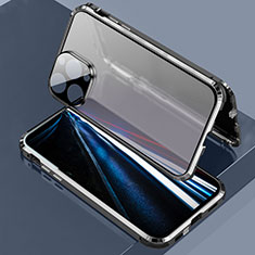 Apple iPhone 13 Pro用ケース 高級感 手触り良い アルミメタル 製の金属製 360度 フルカバーバンパー 鏡面 カバー LK3 アップル ブラック