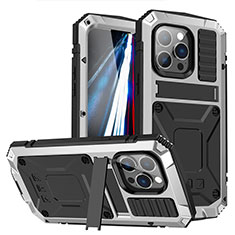 Apple iPhone 13 Pro用360度 フルカバー ケース 高級感 手触り良い アルミメタル 製の金属製 RJ1 アップル シルバー