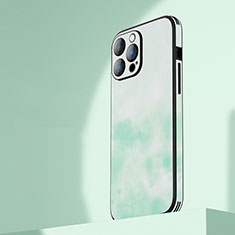 Apple iPhone 13 Pro用ハードケース プラスチック 質感もマット カバー 勾配色 AT2 アップル グリーン
