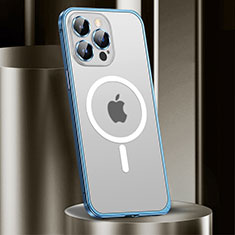 Apple iPhone 13 Pro用ケース 高級感 手触り良い メタル兼プラスチック バンパー Mag-Safe 磁気 Magnetic JL2 アップル ネイビー