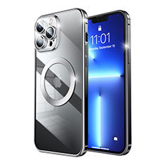 Apple iPhone 13 Pro用ケース 高級感 手触り良い メタル兼プラスチック バンパー Mag-Safe 磁気 Magnetic LF5 アップル ブラック