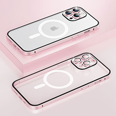 Apple iPhone 13 Pro用ケース 高級感 手触り良い メタル兼プラスチック バンパー Mag-Safe 磁気 Magnetic Bling-Bling LF1 アップル ローズゴールド