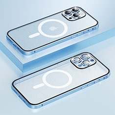 Apple iPhone 13 Pro用ケース 高級感 手触り良い メタル兼プラスチック バンパー Mag-Safe 磁気 Magnetic Bling-Bling LF1 アップル ネイビー
