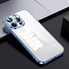 Apple iPhone 13 Pro用ハイブリットバンパーケース クリア透明 プラスチック カバー LD2 アップル ブルー