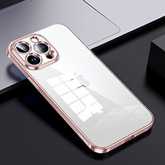 Apple iPhone 13 Pro用ハイブリットバンパーケース クリア透明 プラスチック カバー LD2 アップル ローズゴールド