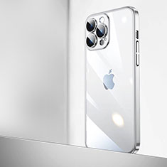 Apple iPhone 13 Pro用ハードカバー クリスタル クリア透明 QC2 アップル シルバー