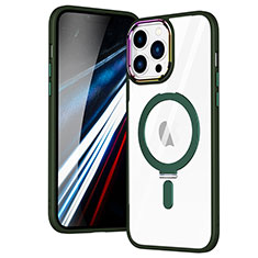 Apple iPhone 13 Pro用極薄ソフトケース シリコンケース 耐衝撃 全面保護 クリア透明 カバー Mag-Safe 磁気 Magnetic SD1 アップル グリーン
