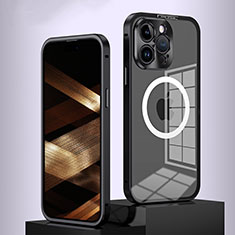 Apple iPhone 13 Pro用ケース 高級感 手触り良い メタル兼プラスチック バンパー Mag-Safe 磁気 Magnetic QC5 アップル ブラック