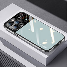 Apple iPhone 13 Pro用ハイブリットバンパーケース プラスチック 鏡面 カバー AT1 アップル ライトグリーン
