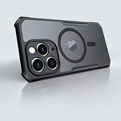 Apple iPhone 13 Pro用極薄ソフトケース シリコンケース 耐衝撃 全面保護 クリア透明 カバー Mag-Safe 磁気 Magnetic XD6 アップル ブラック