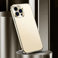 Apple iPhone 13 Pro Max用ケース 高級感 手触り良い アルミメタル 製の金属製 カバー M03 アップル ゴールド