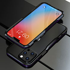 Apple iPhone 13 Pro Max用ケース 高級感 手触り良い アルミメタル 製の金属製 バンパー カバー A01 アップル パープル