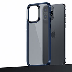 Apple iPhone 13 Pro Max用ハイブリットバンパーケース プラスチック 兼シリコーン カバー U04 アップル ネイビー