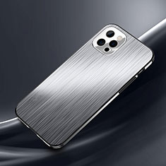 Apple iPhone 13 Pro Max用ケース 高級感 手触り良い アルミメタル 製の金属製 カバー M02 アップル シルバー
