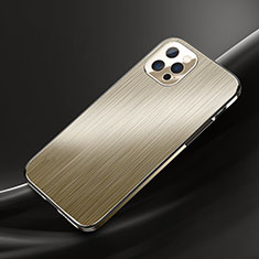 Apple iPhone 13 Pro Max用ケース 高級感 手触り良い アルミメタル 製の金属製 カバー M02 アップル ゴールド
