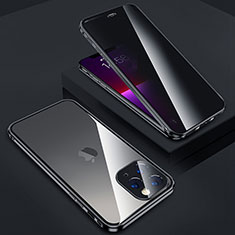 Apple iPhone 13 Pro Max用ケース 高級感 手触り良い アルミメタル 製の金属製 360度 フルカバーバンパー 鏡面 カバー Z05 アップル ブラック