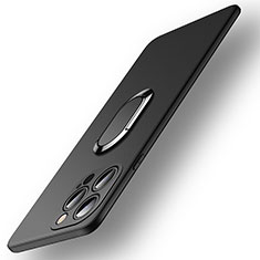Apple iPhone 13 Pro Max用極薄ソフトケース シリコンケース 耐衝撃 全面保護 アンド指輪 マグネット式 バンパー A09 アップル ブラック