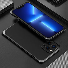 Apple iPhone 13 Pro Max用360度 フルカバー ケース 高級感 手触り良い アルミメタル 製の金属製 アップル ブラック