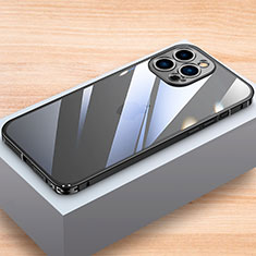 Apple iPhone 13 Pro Max用ケース 高級感 手触り良い アルミメタル 製の金属製 バンパー カバー LK1 アップル ブラック