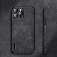 Apple iPhone 13 Pro Max用ケース 高級感 手触り良いレザー柄 AT3 アップル ブラック