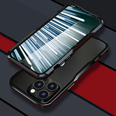 Apple iPhone 13 Pro Max用ケース 高級感 手触り良い アルミメタル 製の金属製 バンパー カバー LF1 アップル レッド・ブラック