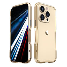 Apple iPhone 13 Pro Max用ケース 高級感 手触り良い アルミメタル 製の金属製 バンパー カバー LF3 アップル ゴールド