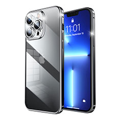 Apple iPhone 13 Pro Max用ケース 高級感 手触り良い メタル兼プラスチック バンパー LF7 アップル ブラック