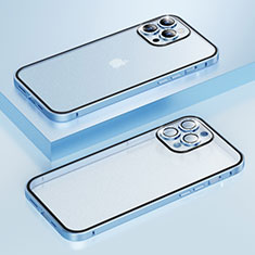 Apple iPhone 13 Pro Max用ケース 高級感 手触り良い メタル兼プラスチック バンパー Bling-Bling LF1 アップル ネイビー