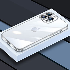 Apple iPhone 13 Pro Max用極薄ソフトケース シリコンケース 耐衝撃 全面保護 クリア透明 LD4 アップル シルバー