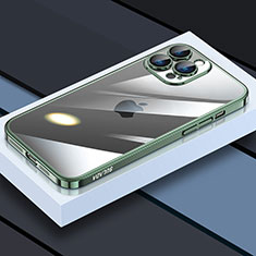 Apple iPhone 13 Pro Max用極薄ソフトケース シリコンケース 耐衝撃 全面保護 クリア透明 LD4 アップル グリーン