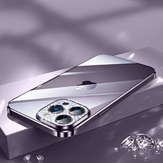 Apple iPhone 13 Pro Max用極薄ソフトケース シリコンケース 耐衝撃 全面保護 クリア透明 Bling-Bling LD2 アップル パープル