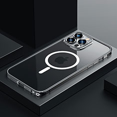 Apple iPhone 13 Pro Max用ケース 高級感 手触り良い メタル兼プラスチック バンパー Mag-Safe 磁気 Magnetic QC3 アップル ブラック