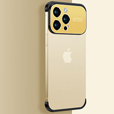 Apple iPhone 13 Pro Max用ハードカバー クリスタル クリア透明 QC3 アップル ゴールド