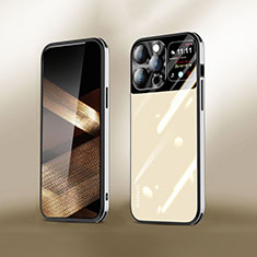 Apple iPhone 13 Pro Max用ハイブリットバンパーケース プラスチック 鏡面 カバー AT2 アップル ゴールド