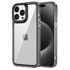 Apple iPhone 13 Pro Max用ハイブリットバンパーケース クリア透明 プラスチック カバー AC1 アップル ブラック