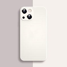 Apple iPhone 14用360度 フルカバー極薄ソフトケース シリコンケース 耐衝撃 全面保護 バンパー S04 アップル ホワイト