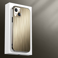 Apple iPhone 14用ケース 高級感 手触り良い アルミメタル 製の金属製 カバー M01 アップル ゴールド