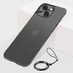 Apple iPhone 14用ハードカバー クリスタル クリア透明 H07 アップル ブラック