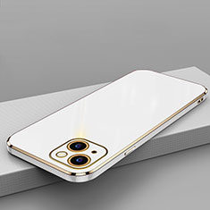 Apple iPhone 14用極薄ソフトケース シリコンケース 耐衝撃 全面保護 S04 アップル ホワイト