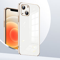 Apple iPhone 14用極薄ソフトケース シリコンケース 耐衝撃 全面保護 S06 アップル ホワイト