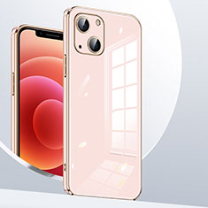 Apple iPhone 14用極薄ソフトケース シリコンケース 耐衝撃 全面保護 S06 アップル ローズゴールド