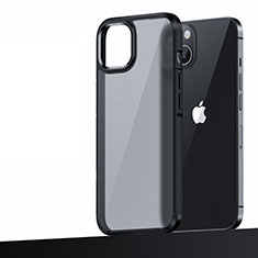 Apple iPhone 14用ハイブリットバンパーケース プラスチック 兼シリコーン カバー U04 アップル ブラック