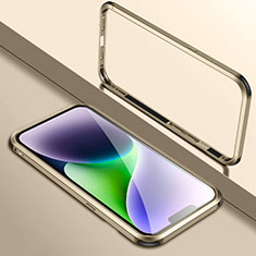 Apple iPhone 14用ケース 高級感 手触り良い アルミメタル 製の金属製 バンパー カバー LK2 アップル ゴールド