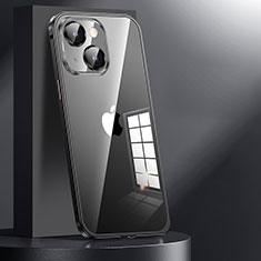 Apple iPhone 14用ケース 高級感 手触り良い メタル兼プラスチック バンパー JL1 アップル ブラック