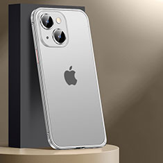 Apple iPhone 14用ケース 高級感 手触り良い メタル兼プラスチック バンパー JL2 アップル シルバー