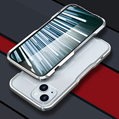 Apple iPhone 14用ケース 高級感 手触り良い アルミメタル 製の金属製 バンパー カバー LF1 アップル シルバー