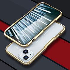 Apple iPhone 14用ケース 高級感 手触り良い アルミメタル 製の金属製 バンパー カバー LF1 アップル ゴールド