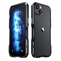 Apple iPhone 14用ケース 高級感 手触り良い アルミメタル 製の金属製 バンパー カバー LF2 アップル ブラック
